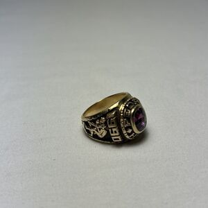 Vintage 1990 Men’s Class Ring 14K Gold W/ Spinel Gemstone 18 Grams - Size 9